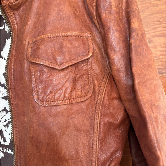Fossil Brown Leather Jacket sz M - Picture 3 of 6
